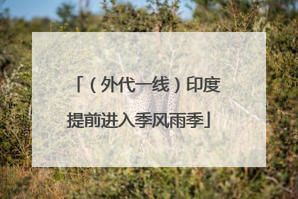 （外代一线）印度提前进入季风雨季