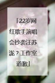 22岁网红歌手演唱会抄袭汪苏泷？工作室道歉