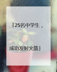 25名中学生，成功发射火箭