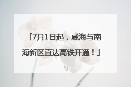 7月1日起，威海与南海新区直达高铁开通！